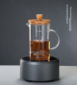 Cafetera Francesa de Vidrio de Borosilicato de Alta Resistencia de 400ml/800ml, Resistente al Calor y al Frío, con Tapa de Bambú para Uso Doméstico - Product Image 5