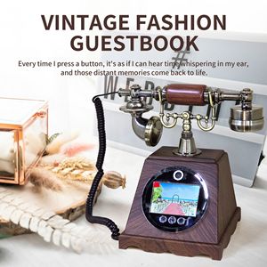 Téléphone livre d'or vidéo vintage en bois 1080P pour cabine téléphonique londonienne, livre d'or vidéo antique pour les fêtes de mariage - Product Image 6