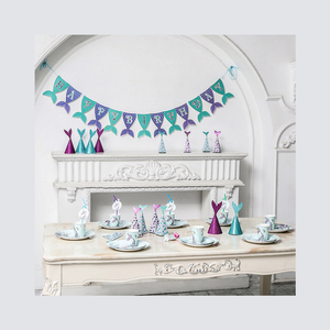 Vajilla Desechable con Temática de Sirena DAMAI para Fiestas, Platos, Vasos y Servilletas de Papel, Artículos para Fiestas Infantiles de Sirena - Product Image 2