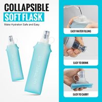 Bouteille d'eau pliable en TPU personnalisée en gros Bouteille d'eau à presser avec logo personnalisé