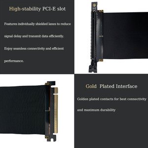 Accesorios de computadora <span class=keywords><strong>Pci</strong></span> <span class=keywords><strong>Express</strong></span> 3,0 16x a 16x Adaptador de cable flexible Cable de extensión de tarjeta vertical de ángulo de 90 grados - Product Image 2