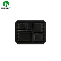 Emballage alimentaire japonais Bento, boîte à lunch classique à 5 compartiments, boîte à lunch Tiffin