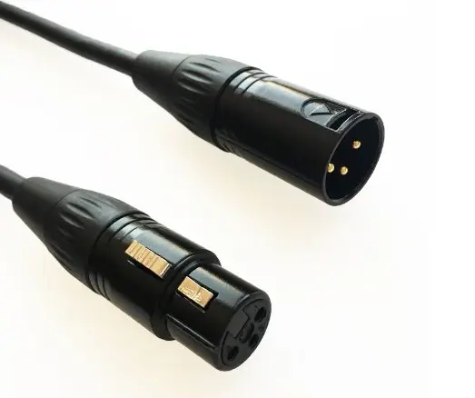 Cabo dmx de vídeo e áudio, cabo conector de microfone e dmx de 1m 2m 3 pinos xlr macho para fêmea