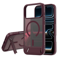 Magnetische telefoonhoes voor iPhone 18 Pro Max met geïntegreerde verborgen standaard, draadloos opladen, schokbestendige beschermhoes