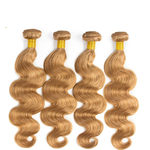 Cheveux humains brésiliens Remy vierges, tissages ondulés, blond miel 27 #   Couleur, 100g/paquet, double trame, 3 paquets/lot - Product Image 5