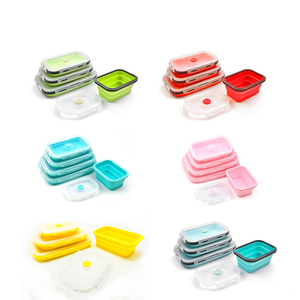 BPA-Miễn phí Silicone ráp Hộp Ăn Trưa microwavable xách tay Bento thực phẩm lưu trữ <span class=keywords><strong>container</strong></span> trường dã ngoại cắm trại miễn phí vận chuyển - Product Image 2
