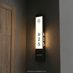 ป้ายห้องพักโรงแรมอะคริลิคแบบมีไฟส่องสว่างทันสมัย EZD รองรับระบบกริ่งประตูอัจฉริยะสำหรับโครงการโรงแรม ป้ายประตูโรงแรม - Product Image 2