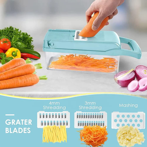 <b>Vegetable</b> Chopper Onion <b>Cutter</b> 14 in 1 Professional Mandoline Slicer for Kitchen <b>Multifunctional</b> Food Chopper for Potato Tomato - Product Image 2