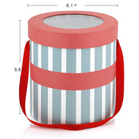 Tube de papier biodégradable en carton conception personnalisée boîte-cadeau transparente boîtes à fleurs rondes avec ruban