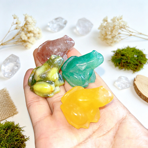 Figuras de Piedras Preciosas Naturales Mixtas de 3CM, Mini Tallados de Ranas de Cristal para Decoración, Regalos <span class=keywords><strong>y</strong></span> Manualidades - Product Image 5