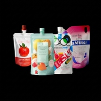 Pochettes à bec verseur personnalisées verticales pour lait, jus, huile, liquides, boissons, whey, avec embout réutilisable, pour pâtes