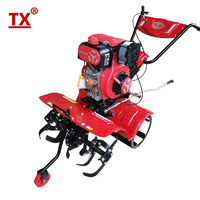 Motoculteur diesel portable multifonctionnel 7 CV pour ferme, avec transmission par engrenages et moteur
