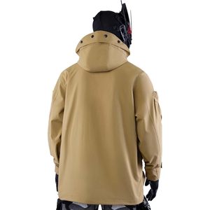 Chaqueta Cortavientos Impermeable FOXA Techwear Streetwear para Hombre, Otoño, Tela PU, Cuello Alto - Product Image 4