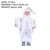 Figurine de Père Noël debout et de Fille Ange à Paillettes, en Tissu et Plastique, Ornement de Table de Noël Rose, Or, Argent, Luxe