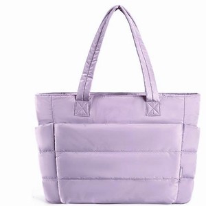 Women's Tote Bag Black Water Resistant Large Capacity Everyday Use Horizontal <b>Square</b> Zipper Closure - Product Image 5