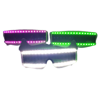 Lunettes de fête lumineuses LED colorées en plastique à trois modes, à piles bouton, pour festivals, Noël, nouveauté