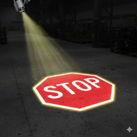 Proyector de Seguridad Industrial de Alta Potencia con Fuente de Alimentación Mean Well para Marcado Virtual de Pisos en Pasillos Peatonales de Almacenes Industriales