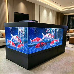 Acuario Grande para Peces <span class=keywords><strong>Koi</strong></span> y Goldfish, con Filtro de Fondo de Cristal Ultra Transparente, Diseño Desmontable para Sala de Estar u Oficina - Product Image 1