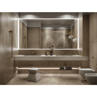 2023 Vanité de salle de bain en bois massif flottant 48 double lavabo sur mesure