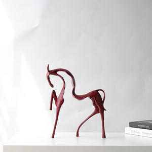 Style chinois abstrait ameublement salon porche armoire meuble TV bureau étagère fonte cheval <span class=keywords><strong>sculpture</strong></span> - Product Image 3