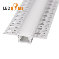 Garniture de carreaux en aluminium anodisé par mètre, canal linéaire, pour cloisons sèches, profil encastré pour bande led