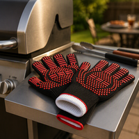 Gants de four professionnels en silicone résistant à la chaleur 1472F, 13 pouces, antidérapants, pour grillades et fumoir