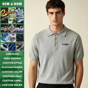 เสื้อโปโลผู้ชายผ้าคอตตอนถักเนื้อหนา 100% สกรีนโลโก้ได้ ระบายอากาศดี ทรงเข้ารูป ขายส่ง เสื้อยืดน้ำหนักเบา - Product Image 1