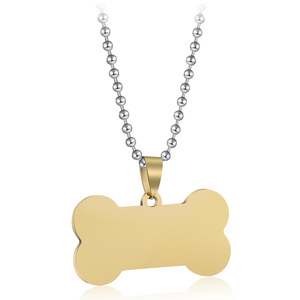 Collar con Colgante de Hueso de Perro de Acero Inoxidable, Placa de Identificación para Mascotas con Grabado Disponible, Regalo para Uso Diario - Product Image 5