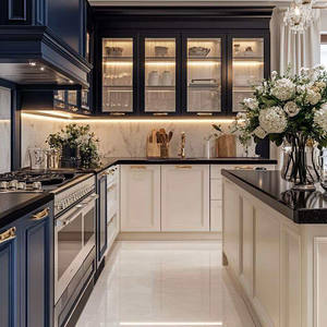 Gabinetes de Cocina Clásicos en Dos Tonos, Azul Marino y Blanco, Diseños Gratuitos, Muebles de Cocina Estilo Shaker de Madera Maciza - Product Image 5