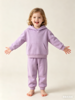 Ensemble de jogging à capuche en polaire épaisse pour enfants en bas âge, automne-hiver, survêtements décontractés pour enfants