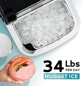 EUHOMY Nugget <b>Ice</b> <b>Maker</b> Countertop Ready 6 Mins 34lbs/Day Removable Top Cover Auto-Cleaning Portable Sonic Basket Scoop Fast <b>Ice</b> - Product Image 5