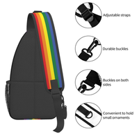 Benutzerdefinierte Regenbogen LGBTQ Pride Umhängetasche für Schwule Männer, Hochwertiges Design, Outdoor Crossbody-Tasche, Schultertasche, Brusttasche, Alltagstasche