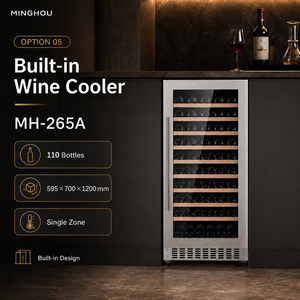 Armoire à vin de luxe sur mesure avec réfrigérateur à vin intégré et étagères en bois pour projet de cave à vin - Product Image 3