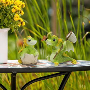 Lindo dragón pequeño sets2 Mini dragón para maceta Decoración Accesorios de jardín suministros de jardín en miniatura para adorno de jardín - Product Image 4