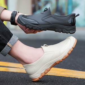 Trendy Khaki Waterproof Men's Shoes, Fashionable Low-cut Non- Rain <strong>Boots</strong> for Men, -on Rain Shoes, Outdoor Wading Men's - Product Image 3