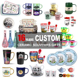 Mug en céramique personnalisé avec cuillère, motif Arc de Triomphe et Cathédrale du Sacré-Cœur, vente en gros ODM/OEM pour tasses souvenirs - Product Image 2