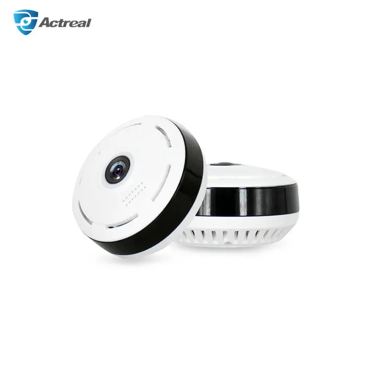 Kapalı güvenlik iki yönlü konuşma 360 derece panoramik görünüm VR akıllı tavan ışık HD 960P IP Mini kamera kablosuz