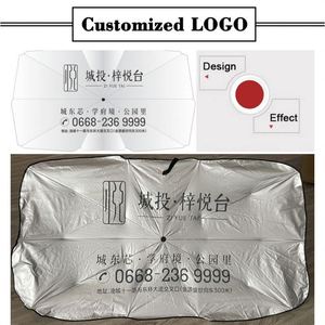 Pare-soleil pliable et rétractable pour pare-brise de voiture avec logo personnalisé imprimé - Product Image 2