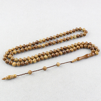 Nouveau design 7*7mm, chapelet Tesbih en bois Kuka 99 perles, forme tour diamant, collier de prière islamique