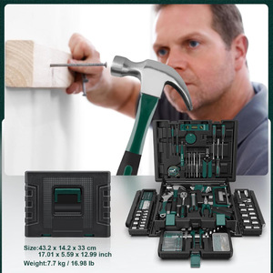 Ensemble d'outils manuels pour la maison Pro Tool de 379 pièces, en acier à haute teneur en carbone, kit de réparation pour la maison et l'automobile avec boîte de rangement - Product Image 3