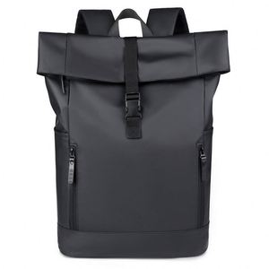 Fashionable Waterproof Oxford <b>Roll</b> Top Student <b>Backpack</b> Durable Flip Business Travel Laptop <b>Backpack</b> for Men - Product Image 2
