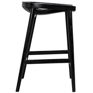 Chaise de bar Ronald en bois noir, durable, haute, pour bar à domicile et salle à manger - Product Image 6