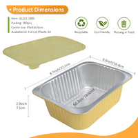 Conteneur en feuille d'or réutilisable de qualité supérieure avec couvercle, portable, multi-tailles, prix de gros usine