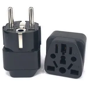 Universele Italië Zwitserland Uk Us Au Om Eu Duitse Rusland Ac Power Socket Schuko Plug Travel Charger Adapter Converter