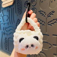 Porte-clés personnalisé en peluche tricotée Capybara de dessin animé, sac à écouteurs, logo personnalisé, breloque de sac en peluche douce, vente en gros en vrac