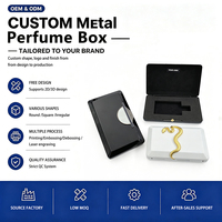 Boîte à parfum en métal de luxe OEM ODM avec logo personnalisé, étui de rangement pour flacon de parfum en aluminium, boîte d'emballage de parfum avec doublure en mousse EVA