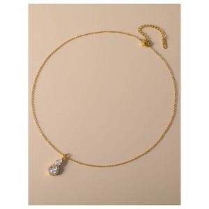 Ensemble de boucles d'oreilles et collier en cuivre plaqué or avec perles brillantes, forme goutte d'eau, bijoux de fête, bijoux de luxe pour femmes - Product Image 4
