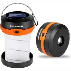 Collapsible USB Rechargeable Power Bank Solar Powered LED Camping Lantern