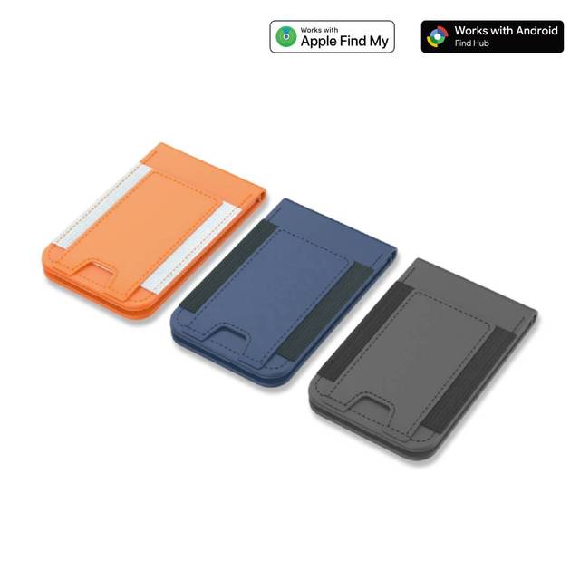Magnetic Card Wallet with Tracker Find My Card Holder Wallet Phone Stand PU Leather Smart Wallet