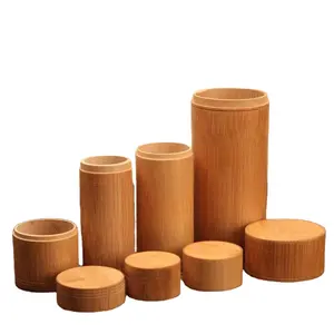 Boîte de rangement en bambou pour thé Boîte en bois Conteneur Maison Cuisine Café Sucre Thé Stockage Voyage